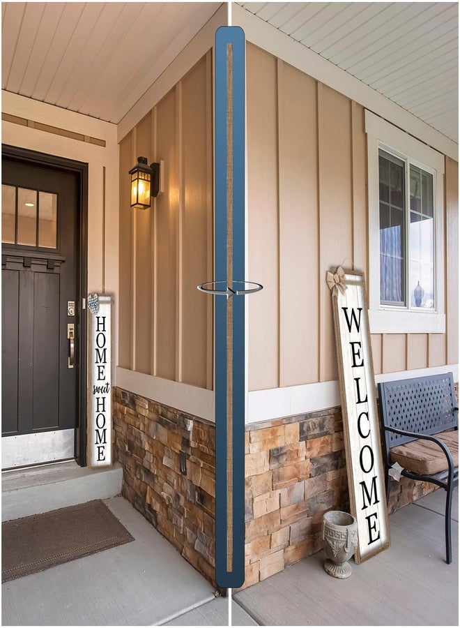Surfapans Outdoor Welcome Sign for Front Porch Standing Large 2 Sided 45"X9" Wooden Frame Tall Vertical Leaner Long Home Sweet Home Front Door Sign for Rustic Outside Farmhouse Modern Decor (Wood White) - Image 4